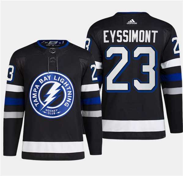 Mens Tampa Bay Lightning #23 Michael Eyssimont Black 2024 Stadium Series Stitched Jersey Dzhi